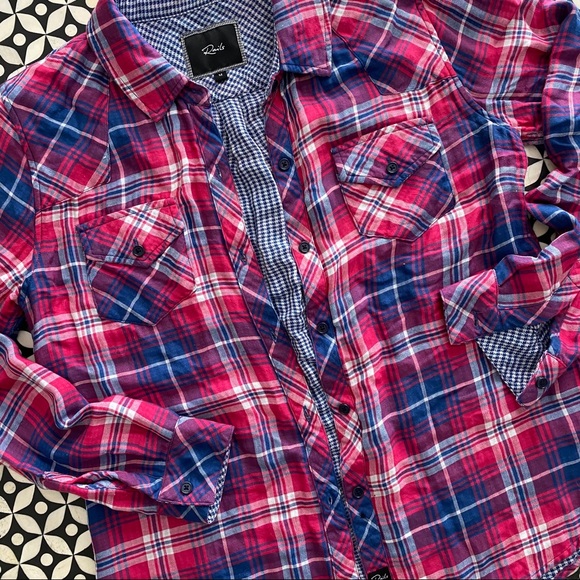 Rails, Plaid + Houndstooth Print Button-Down Shirt - Picture 2 of 4